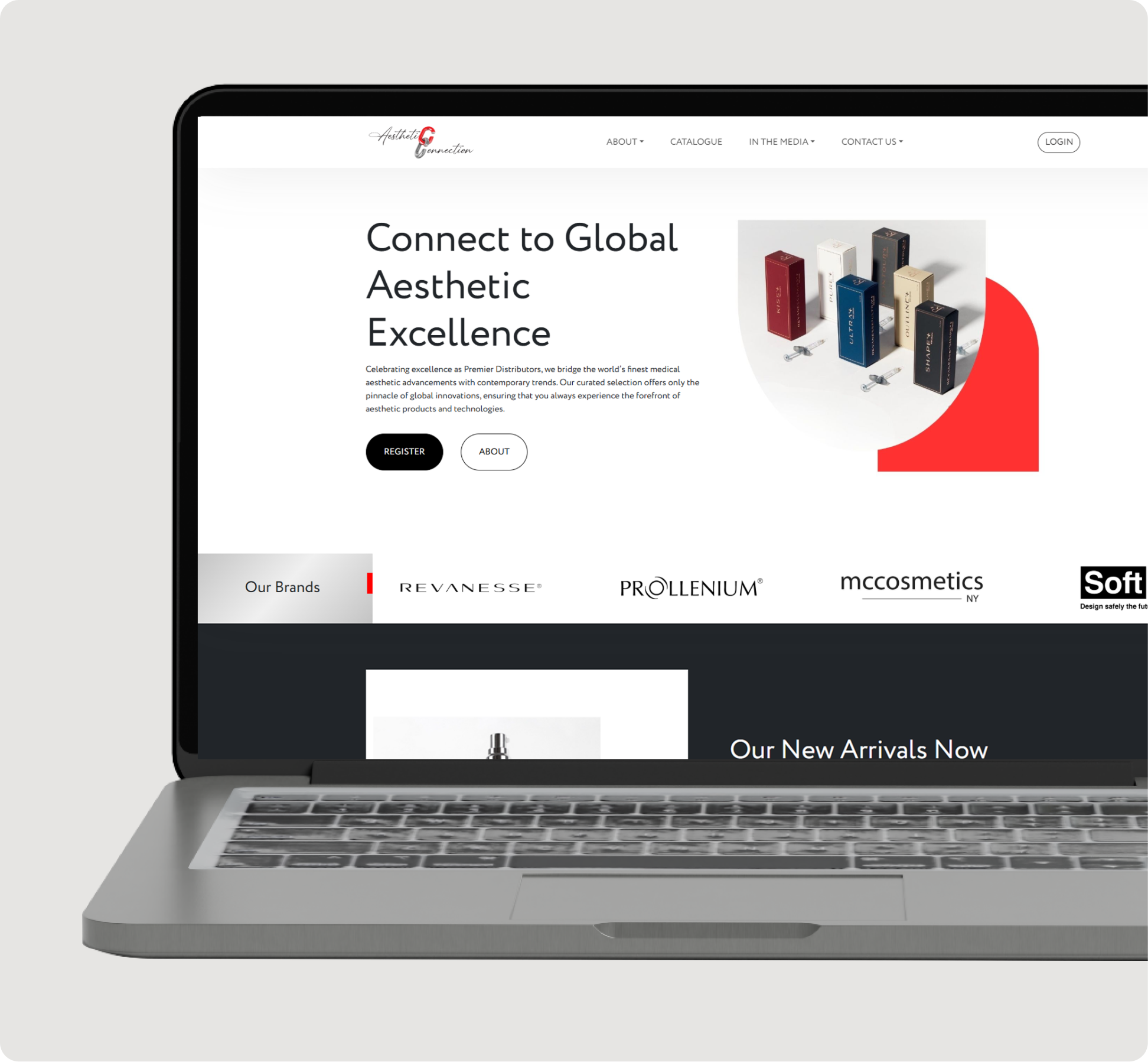 Website homepage screengrab highlighting the visual design and user interface.